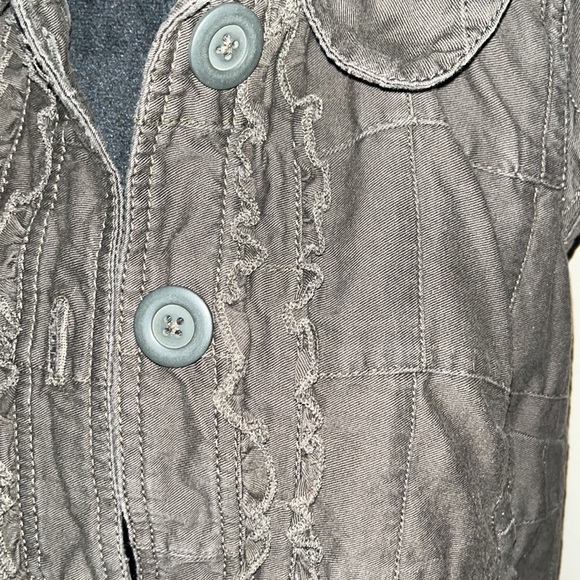 Ann Taylor Brown Denim Ruffled Vest Size S - Picture 2 of 4